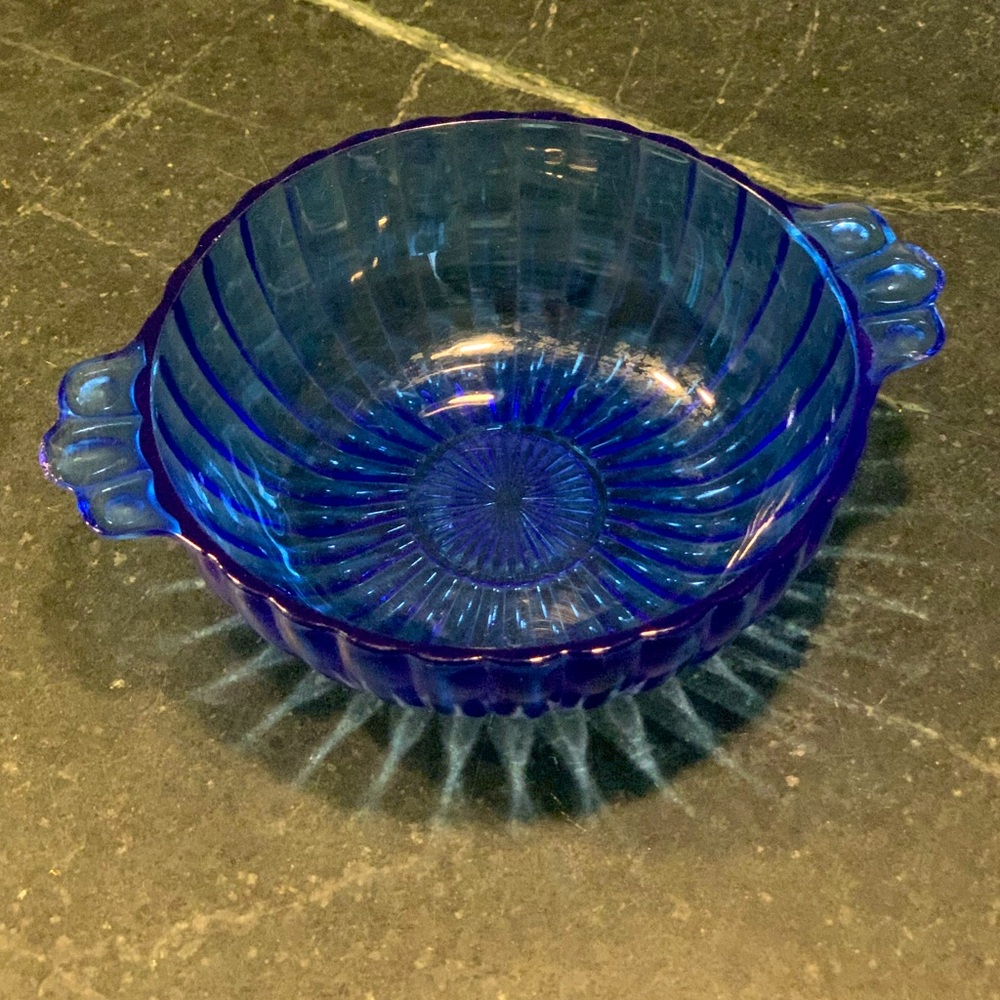 ANCHOR HOCKING | Vintage Blue Fairfield Trinket/Candy  Bowl